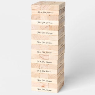 Personalized Wedding Lawn Game Giant Topple Tower