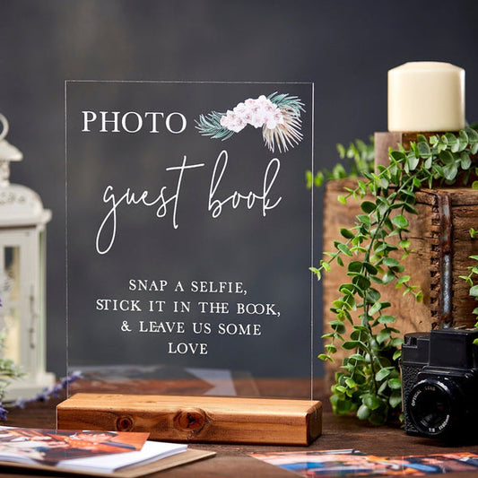 Photo Guestbook | Acrylic Boho Wedding Sign
