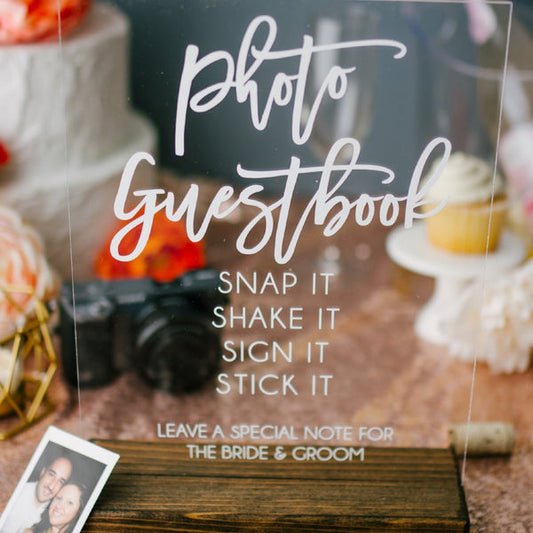 Photo Guestbook Acrylic Wedding Sign