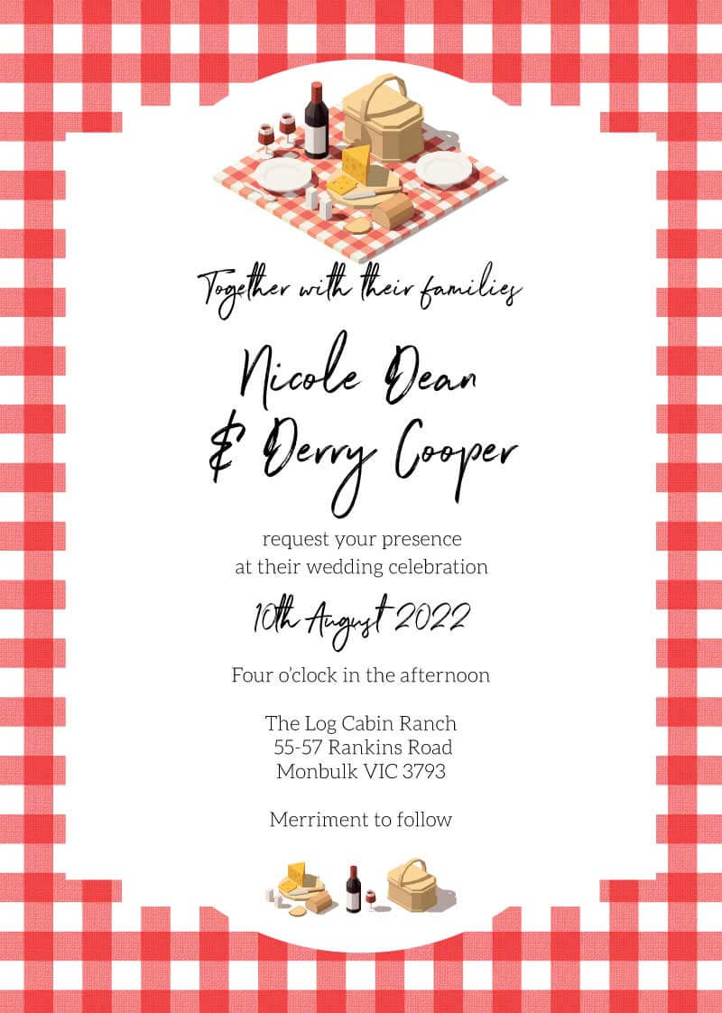 Picnic Party Wedding Invitations by Novi A.