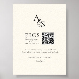 Pics happen! Photo, QR-Code, Wedding Poster