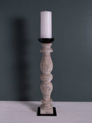Pillar Candle Holder Whitewash Large