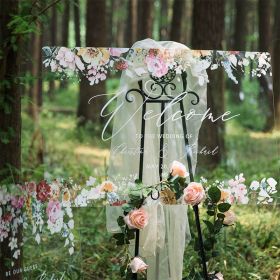 Pink and blush floral Acrylic Wedding Sign Package - welcome signs & seating chart CSP013