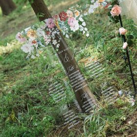 Custome wedding sign-Pink and blush floral Acrylic Wedding seating chart CS059