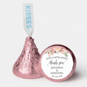 Pink Floral Boho Chic Wedding Favor Kisses