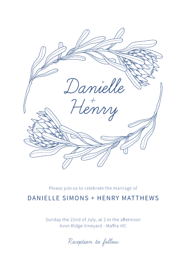 Playful Proteas Wedding Invitations by Nicole C.