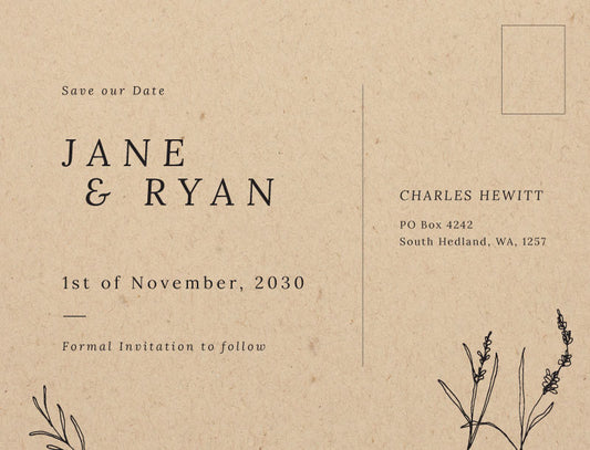 Delicate Lavender Postcard Save The Date Cards by Nicole C.