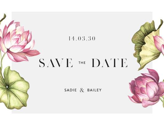 Tropical Oasis Postcard Save The Date Cards by Amelia S.
