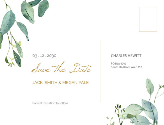 Botanical Geo Postcard Save The Date Cards by Heather P.