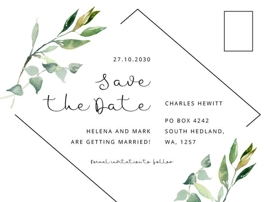 Garden Window Postcard Save The Date Cards by Amber B.