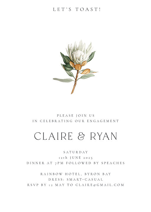 Protea Engagement Invitations by Shab M.
