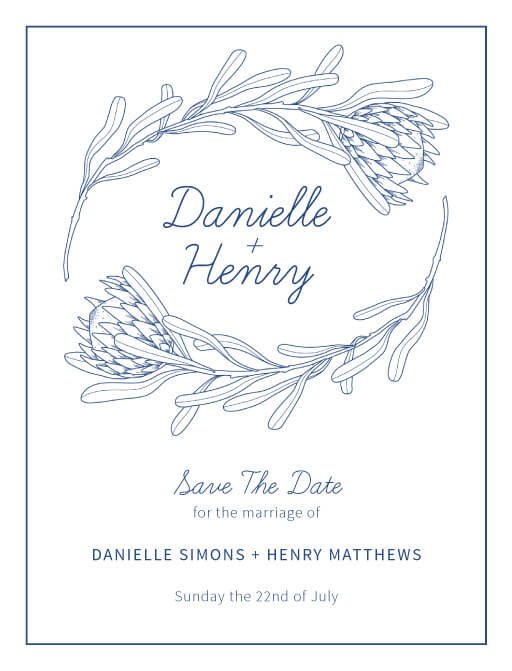Playful Proteas Save The Date Cards by Nicole C.