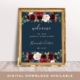 Radiant Bloom Wedding Welcome Poster