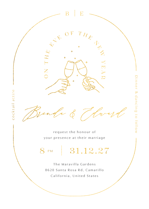 Raise A Toast Wedding Invitations by Yunita Y.