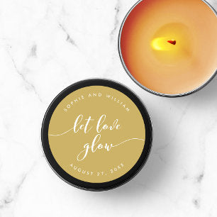 Relax Script Let Love Glow Editable Color Wedding Classic Round Sticker