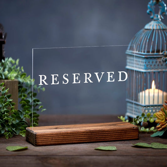 Reserved Minimalist Modern Acrylic Wedding or Event Sign