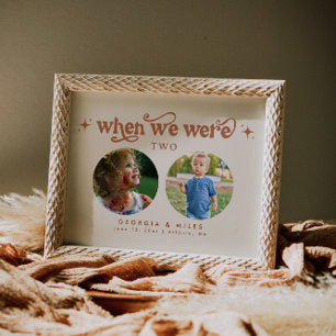 Retro When We Were Age Baby Photo Table Number