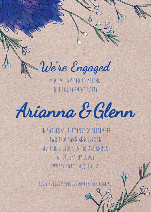 Rustic Mason Jar Flowers Engagement Invitations by Cardine C.