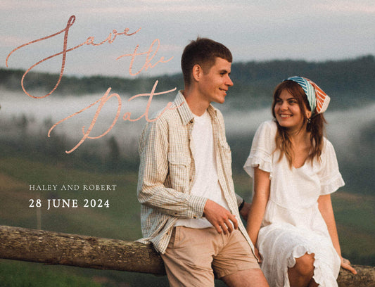 Rose Et Gris Postcard Save The Date Cards by Jamie L.