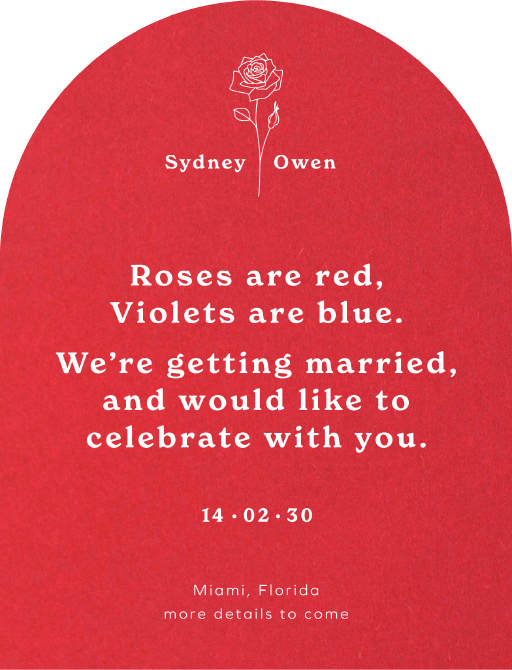 Roses Are Red Save The Date Cards by Putri N.