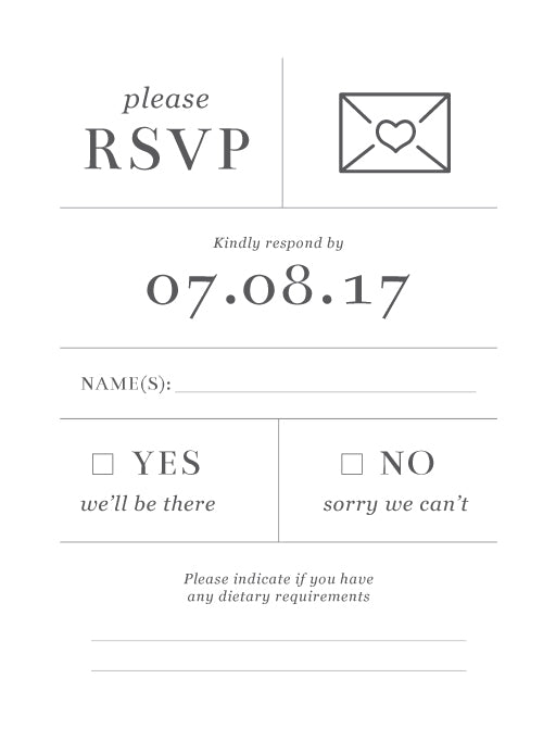 Type On Line RSVP Cards by Phabo R.