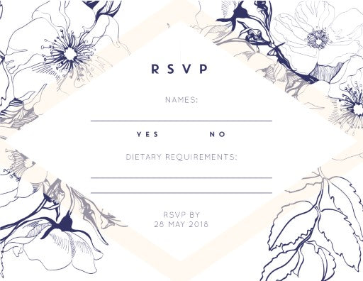 Blue Contour RSVP Cards by Jamie L.