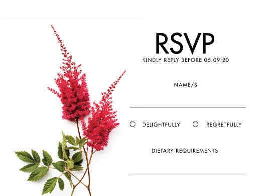Blooming Red RSVP Cards by Novi A.