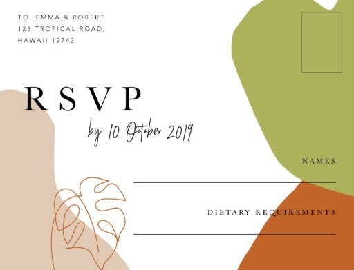 Tropical Camo RSVP Cards by Demie L.