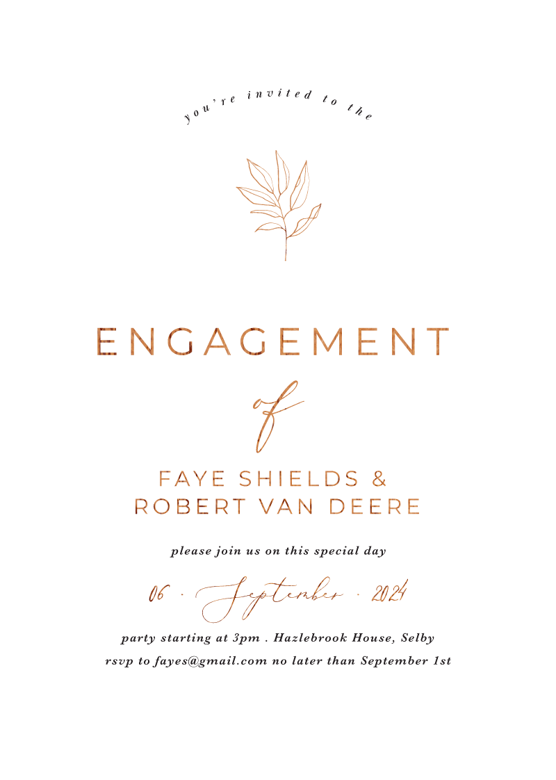 Rustic Leaves Engagement Invitations by Lauren D.