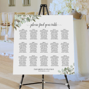 Rustic Eucalyptus 15 Table Wedding Seating Chart Foam Board