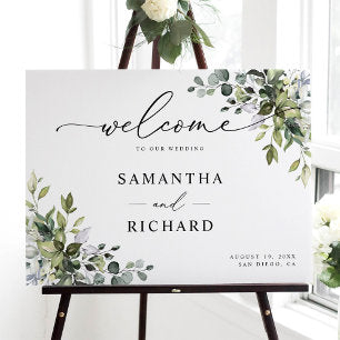 Rustic Eucalyptus Greenery Wedding Welcome Foam B Foam Board