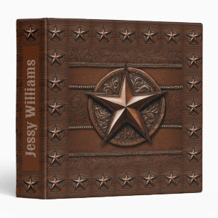 Rustic Farmhouse Cowboy Western Country Texas Star 3 Ring Binder