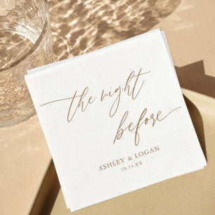 Rustic Gold The Night Before Rehearsal Dinner Napkins