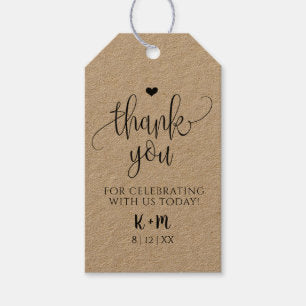 Rustic Kraft Wedding Favor Tag - Thank You