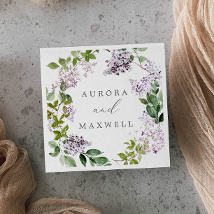Rustic Lilac Wedding Napkins