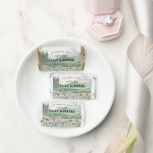 Rustic Mountain Forest Wildflower Wedding Hershey's Miniatures