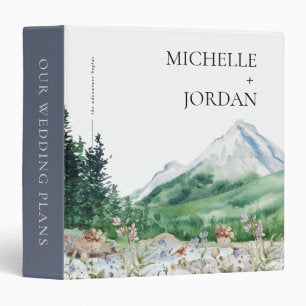 Rustic Mountain Wildflower Wedding Plans 3 Ring Binder