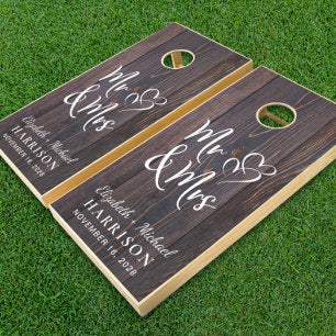 Rustic Mr Mrs Wedding Cornhole Set