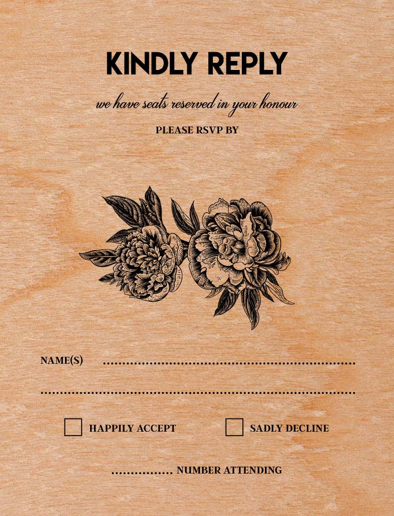 Rustic Peony RSVP Cards by Josephine V.