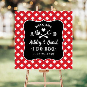 Rustic Red I Do BBQ Custom Wedding Welcome Foam Board