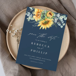 Rustic Sunflower Eucalyptus Wedding Save The Date