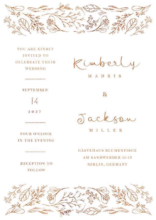 Rustic Botanical Wedding Invitations by Yunita Y.