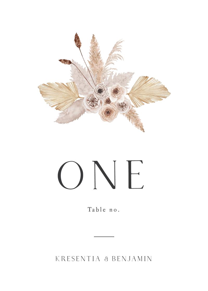 Rustic PampasTable Number by Yunita Y.