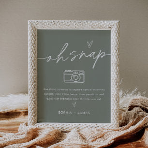 SAGE Oh Snap Disposable Camera Wedding Sign
