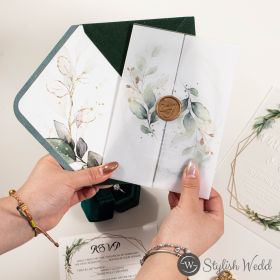 Modern Clear Acrylic Wedding Invites Vellum Pocket And Adhesive Wax Seal Sapv013