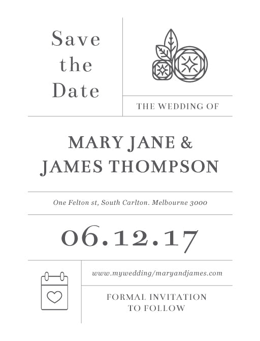 Type On Line Save The Date Cards by Phabo R.