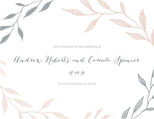 Leaves Save The Date Cards by Amelia S.