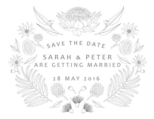 Australian Native Colour In Save The Date Cards by Tameka W.