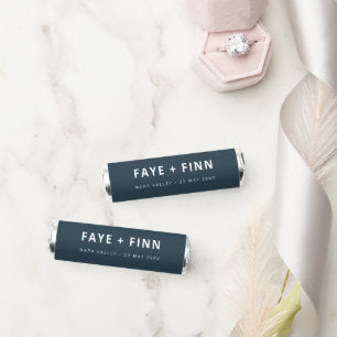 Scandinavian Smoke Blue Minimalist Wedding Breath Savers® Mints