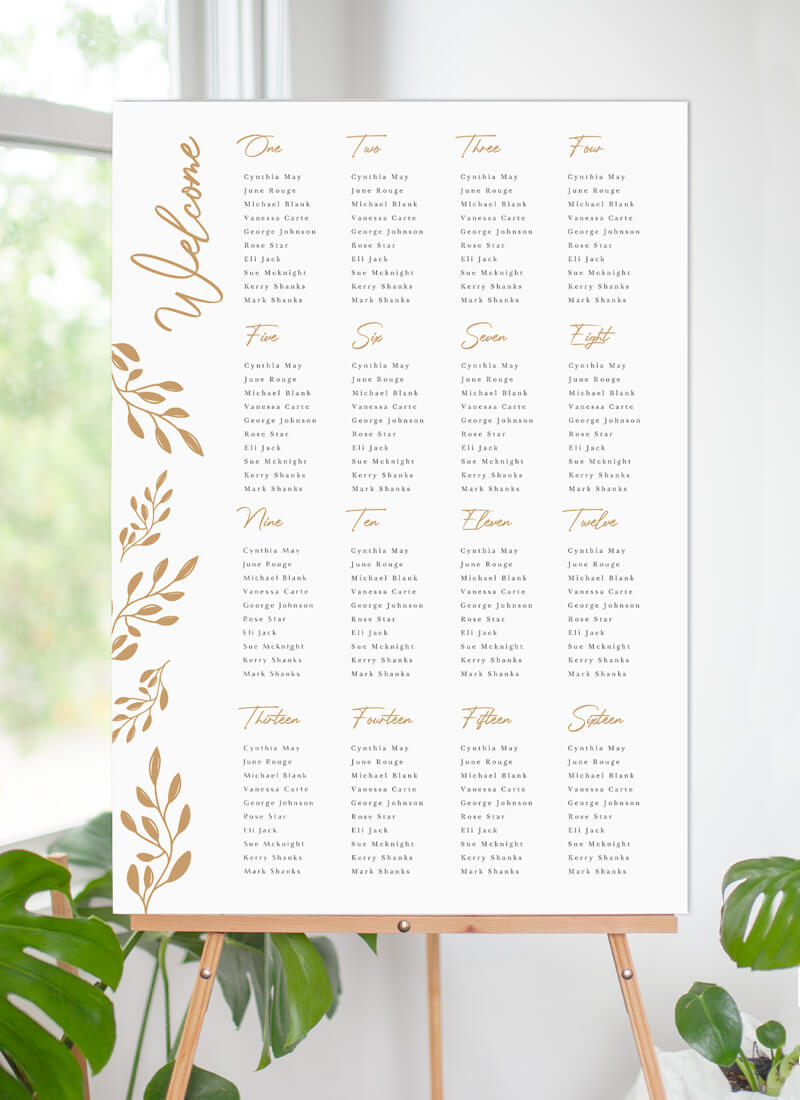 Golden Hour Seating Chart by Joy
